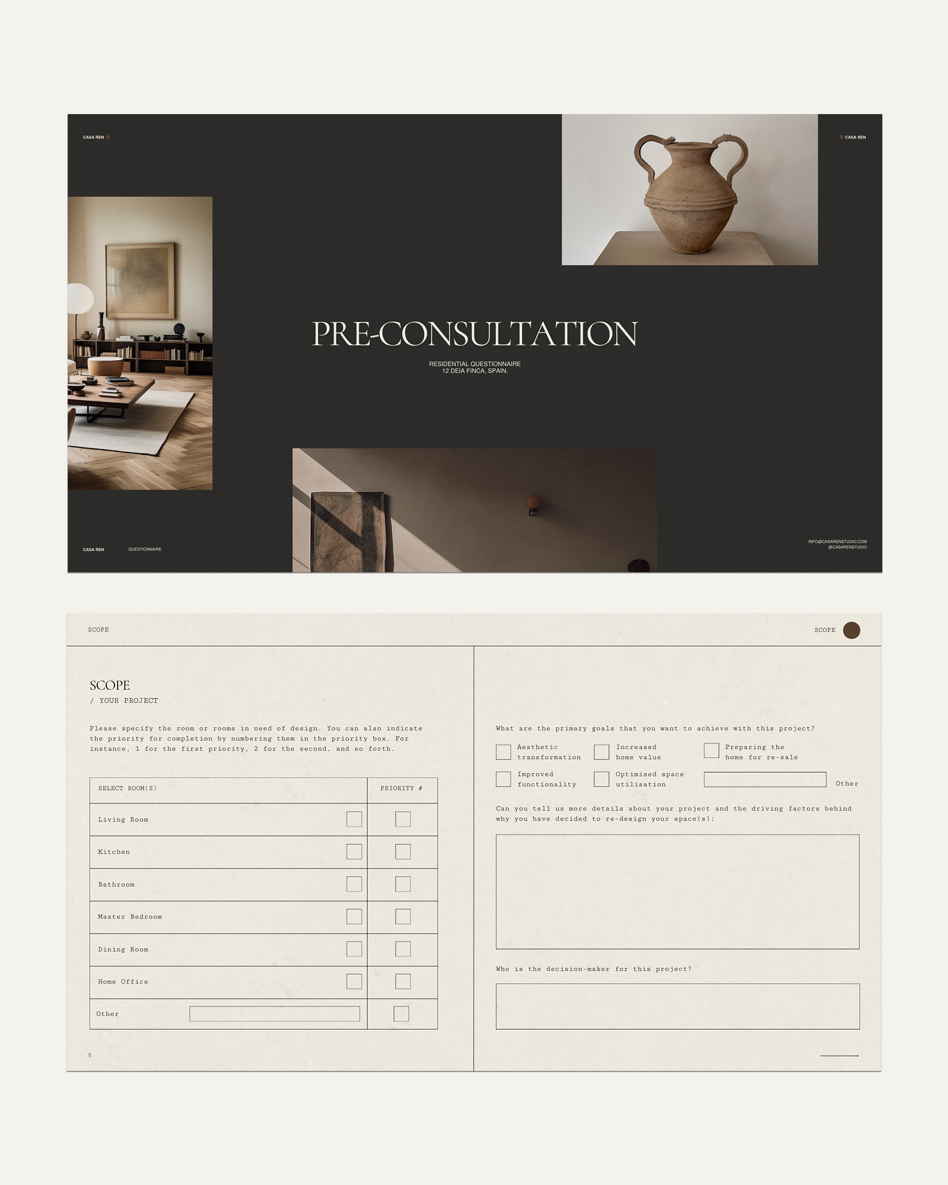 Pre-Consultation Questionnaire - Casa Ren Studio