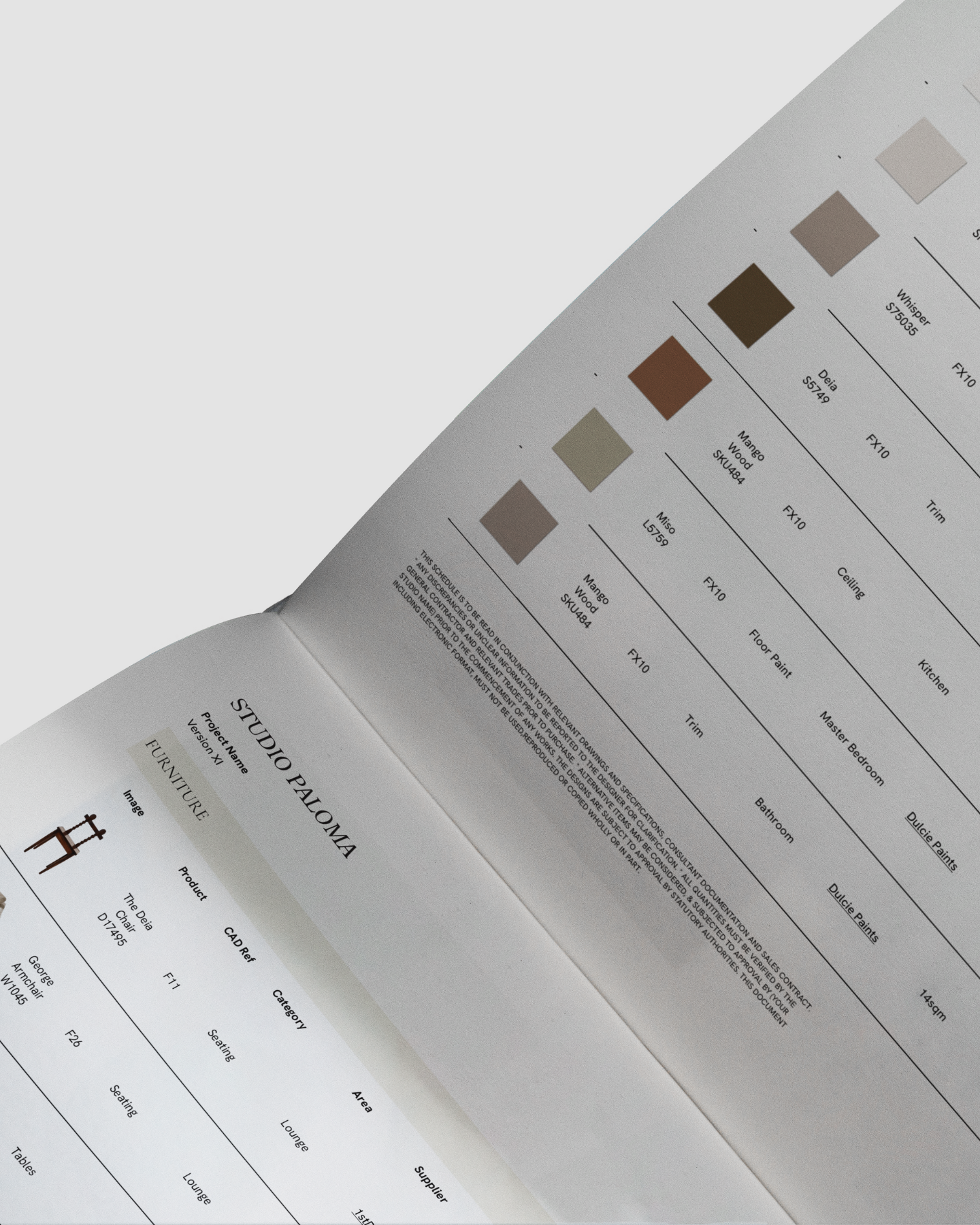 FF&E Specification Schedule - Casa Ren Studio