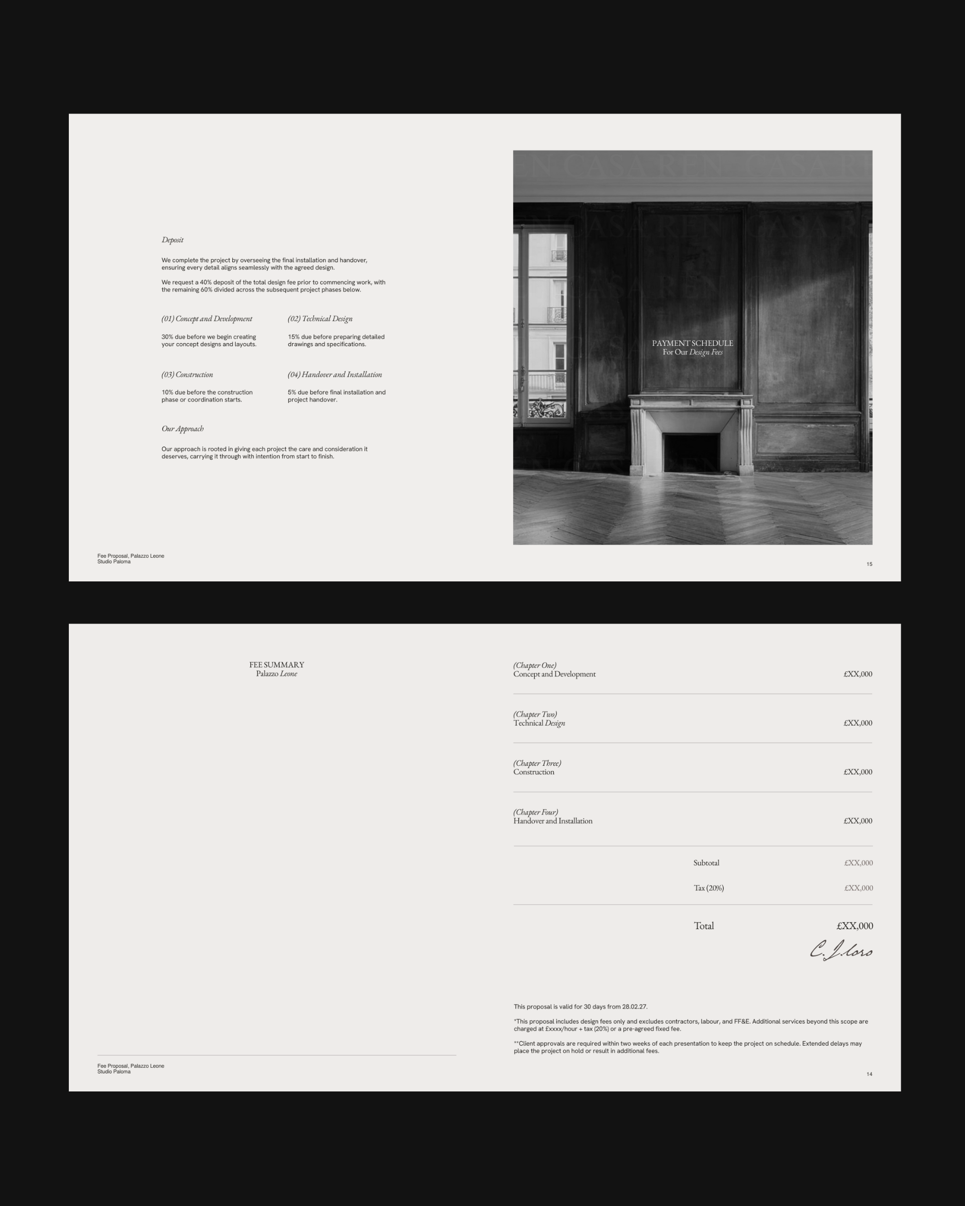 Proposition d'honoraires