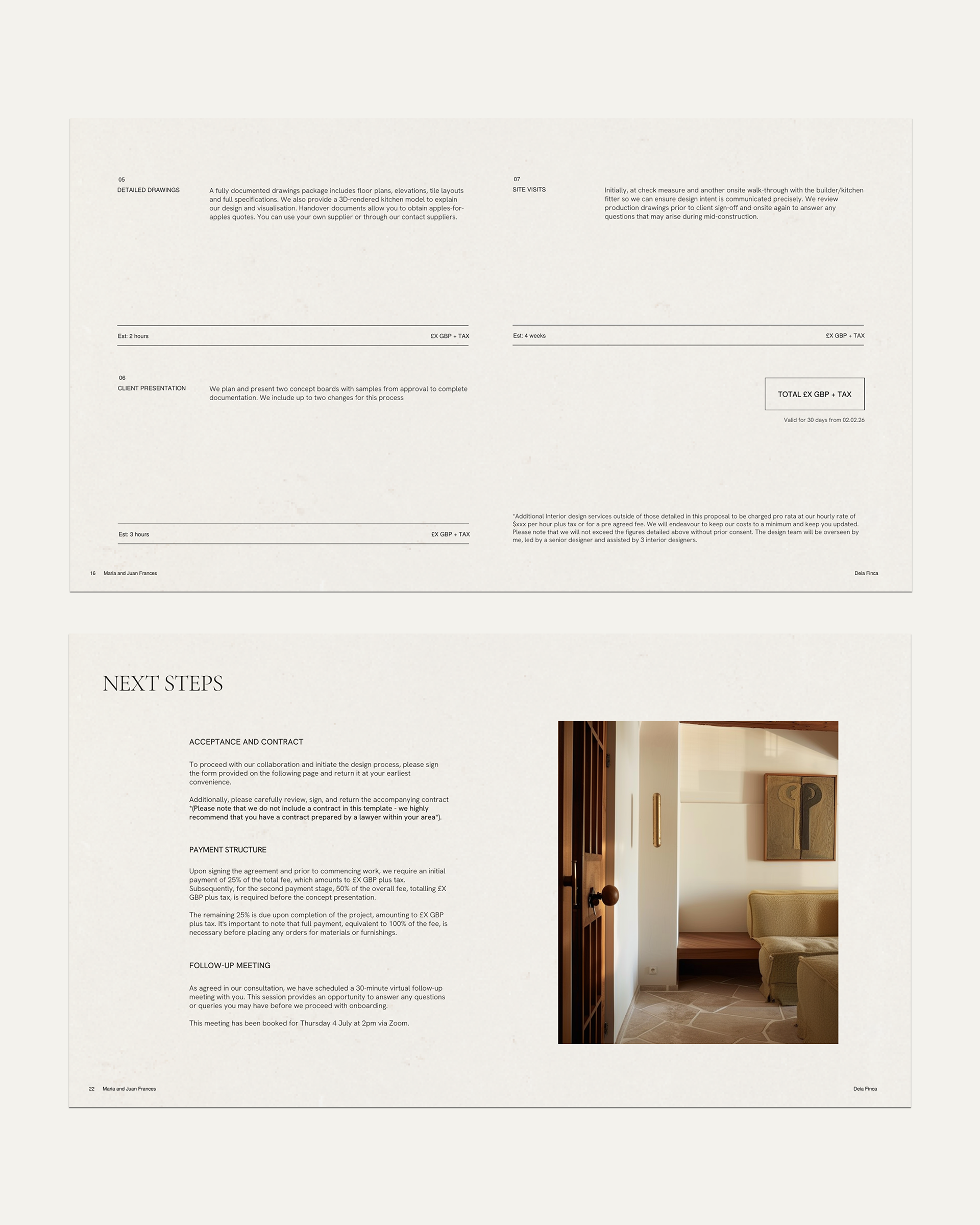 Fee Proposal Template - Casa Ren Studio